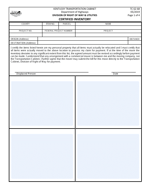 Form TC62-68  Printable Pdf