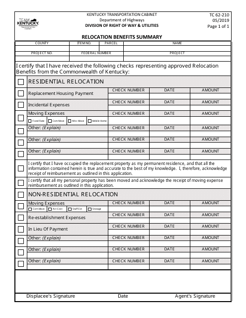 Form TC62-210  Printable Pdf
