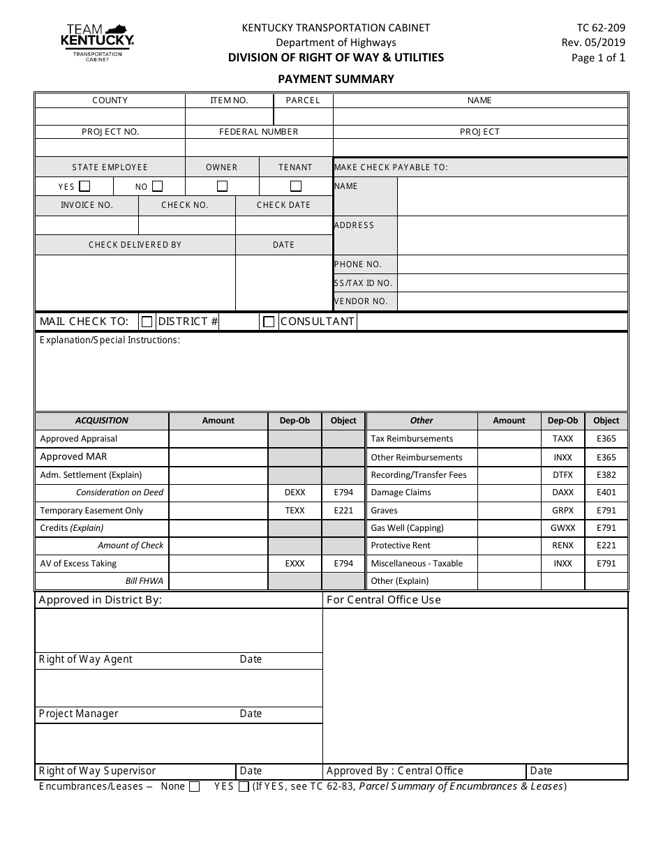 Form TC62-209 - Fill Out, Sign Online and Download Printable PDF ...
