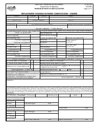Document preview: Form TC62-212 Replacement Housing Payment Computation - Owner - Kentucky