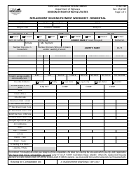 Document preview: Form TC62-214 Replacement Housing Payment Worksheet - Residential - Kentucky