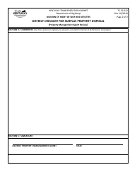 Form TC62-222 District Checklist for Surplus Property Disposal (Property Management Agent Review) - Kentucky, Page 2