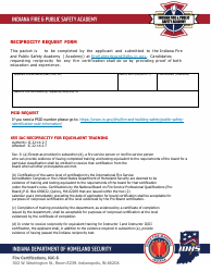 Reciprocity Request Form - Indiana