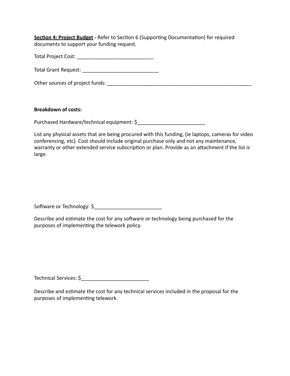 Business Telework Assistance Grant Program Application - Maryland, Page 4