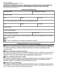 Form TTD/FTB-097 Transport Refrigeration Unit Compliance Extension Application Based on Delays Due to Installation of Zero-Emission Fueling Infrastructure - California