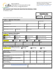 Document preview: Form 517-004B Egg Handler and Producer Registration Renewal Form - California