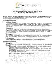Form 517-004A Egg Handler and Producer Registration Form - California