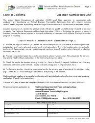 AHB Form 76-196-W Location Number Request - California