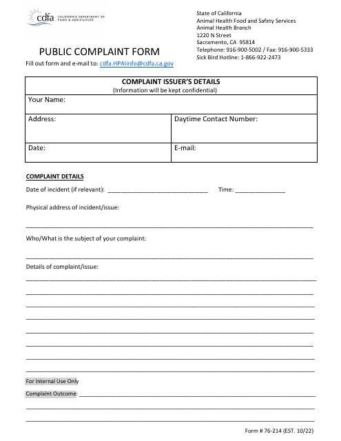 Form 76-214  Printable Pdf