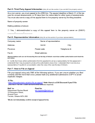 Property Assessment Appeal Form - Ontario, Canada, Page 6