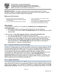 Document preview: Property Assessment Appeal Form - Ontario, Canada