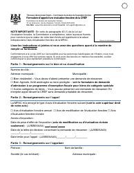 Formulaire D&#039;appel D&#039;une Evaluation Fonciere De La Cref - Ontario, Canada (French), Page 5