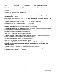 Formulaire D&#039;appel D&#039;une Evaluation Fonciere De La Cref - Ontario, Canada (French), Page 6