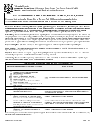 Form ARB-COTA4 City of Toronto Act Application/Appeal - Cancel, Reduce, Refund - Ontario, Canada