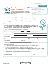 Form DRS D445 Quick Enrollment - Deferred Compensation Program (Dcp) - Washington