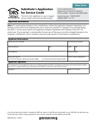 Form DRS MS245 Substitute's Application for Service Credit - Washington