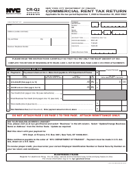 Document preview: Form CR-Q2 Commercial Rent Tax Return - Second Quarter - New York City, 2023