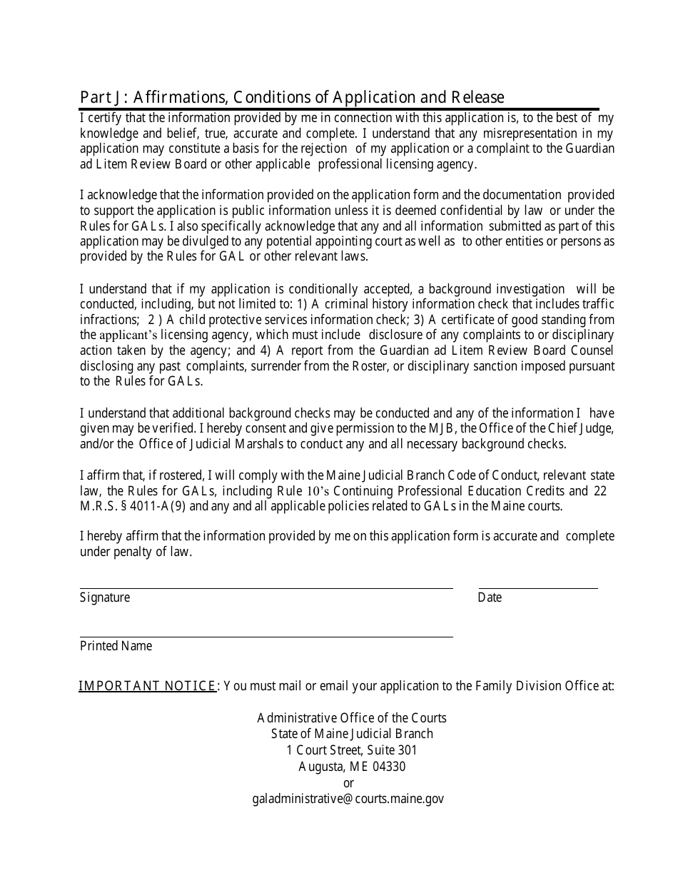 Guardian Ad Litem Roster Application - Maine, Page 11