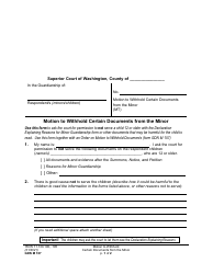 Document preview: Form GDN M107 Motion to Withhold Certain Documents From the Minor - Washington
