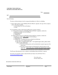 Document preview: Lifts Pre-approval Letter Form - New Jersey