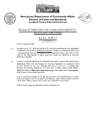 Landlord Identity Registration Statement - One and Two-Unit Dwelling Registration Form - New Jersey