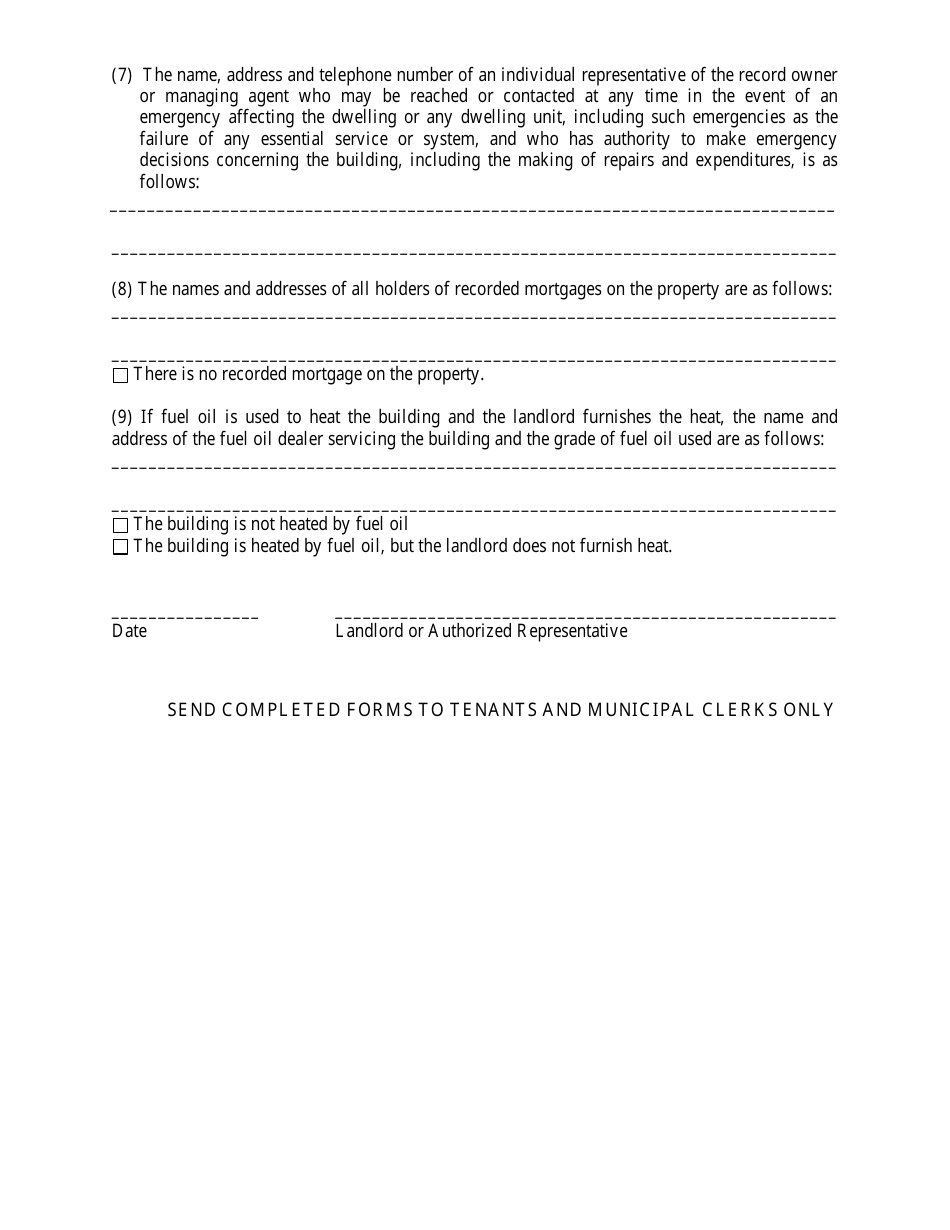 Landlord Identity Registration Statement - One and Two-Unit Dwelling Registration Form - New Jersey, Page 3