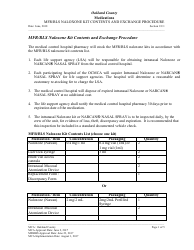 Document preview: Mfr/Bls Naloxone Kit Contents and Exchange Procedure - Oakland County, Michigan