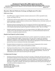 Document preview: Hazardous Materials Medication Exchange and Replacement Procedure - Oakland County, Michigan