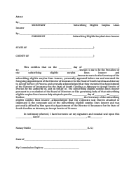 Form 1027 SL Appointment of the Director of Insurance for the State of South Carolina as Attorney to Accept Service of Process - South Carolina, Page 4