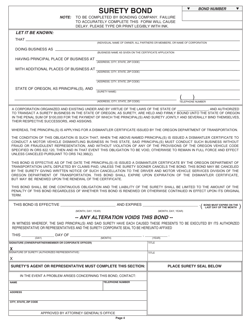 Form 735-373 Application for an Annual Business Certificate as a Dismantler of Motor Vehicles or Salvage Pool Operator - Oregon, Page 6