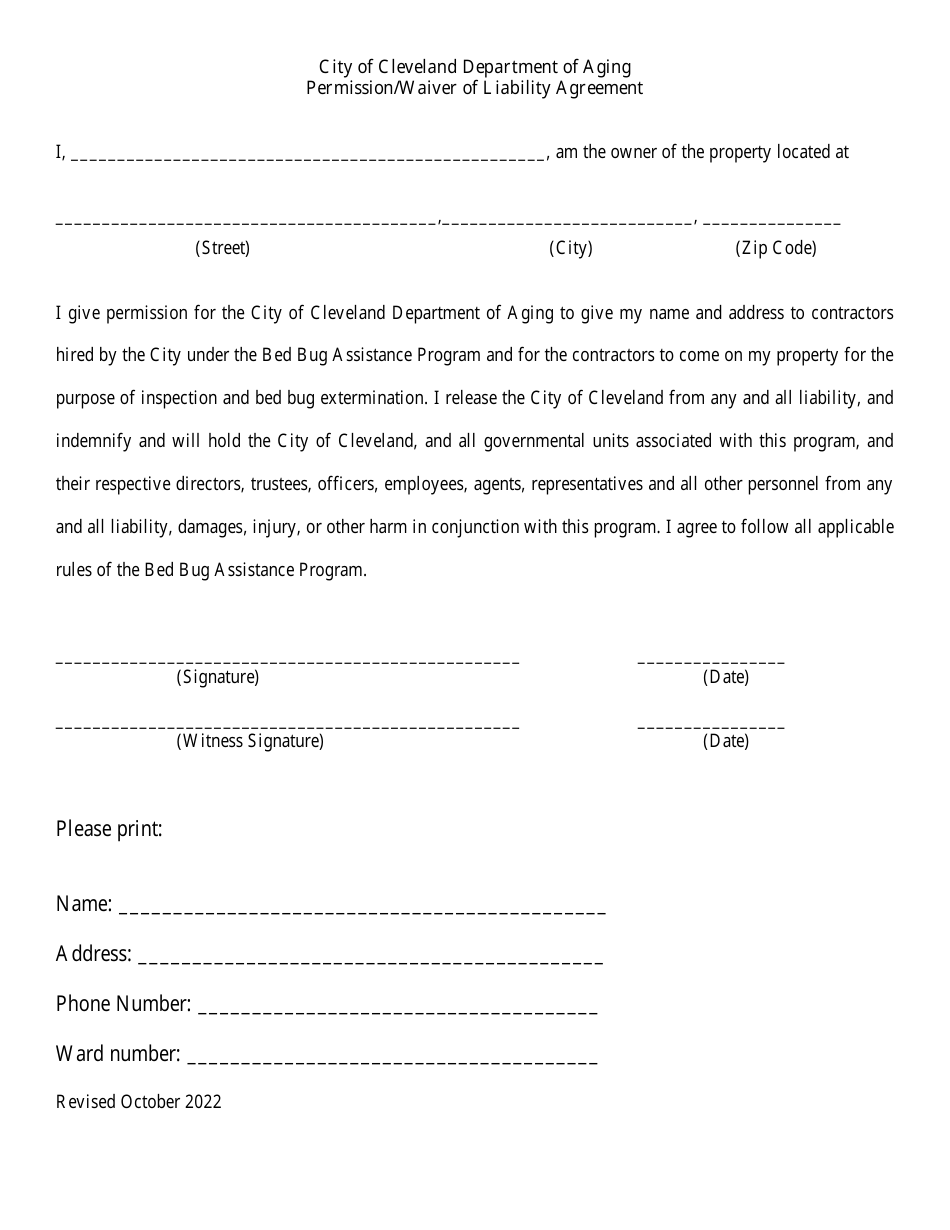 Application for Assistance With Bed Bugs - City of Cleveland, Ohio, Page 3