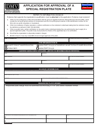 Document preview: Form 735-7076 Application for Approval of a Special Registration Plate - Oregon