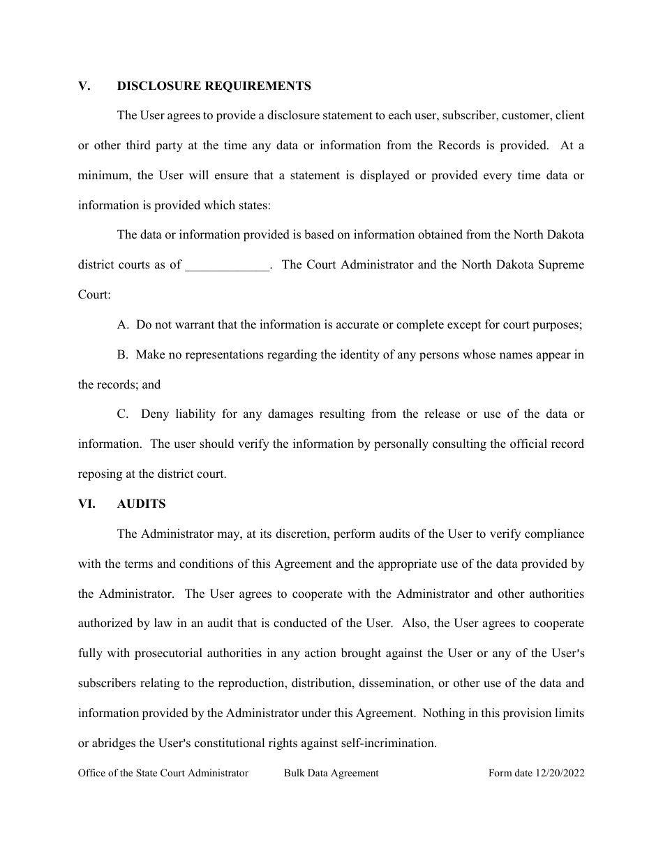 Bulk Data Access Agreement - North Dakota, Page 3