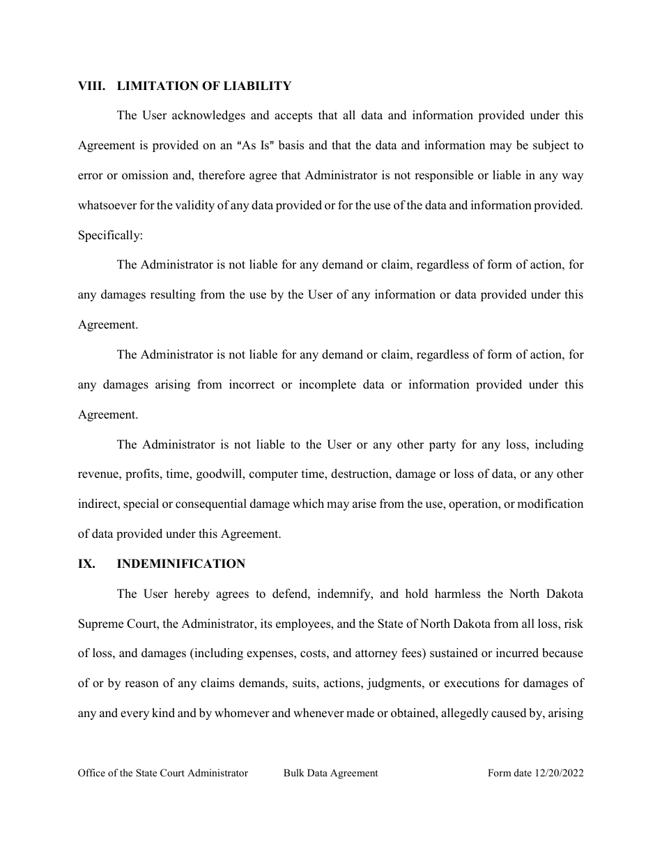Bulk Data Access Agreement - North Dakota, Page 5