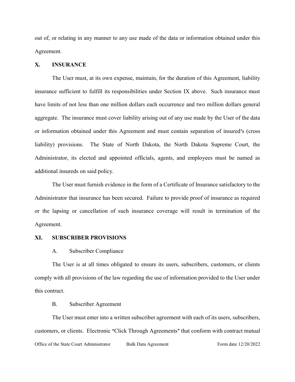 Bulk Data Access Agreement - North Dakota, Page 6
