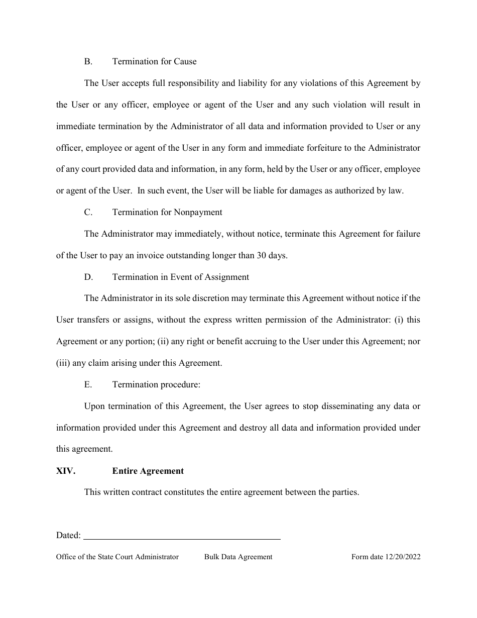 Bulk Data Access Agreement - North Dakota, Page 8