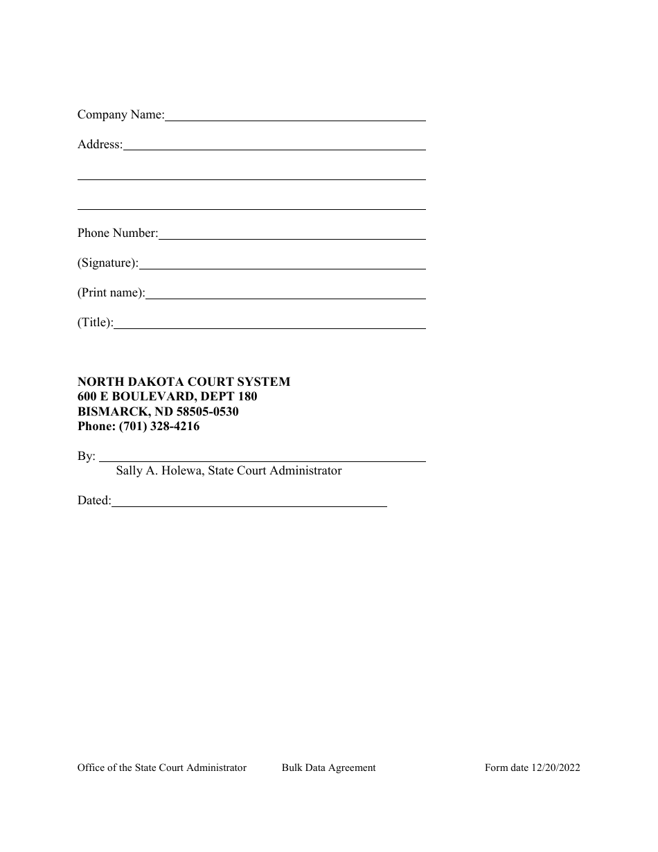 Bulk Data Access Agreement - North Dakota, Page 9