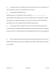 Form AR58 Section 3 Application to File New Litigation or New Documents by Vexatious Litigant - North Dakota, Page 2