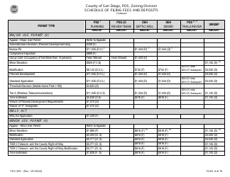 Form PDS-369 Schedule of Filing Fees and Deposits - County of San Diego, California, Page 4