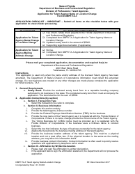 Form DBPR TA-3 Application for Talent Agency Name or Location Change - Florida, Page 2