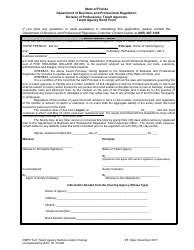 Form DBPR TA-3 Application for Talent Agency Name or Location Change - Florida, Page 4