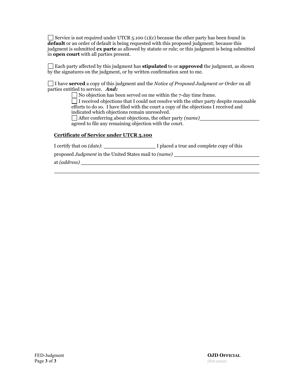 Residential Eviction General Judgment and Money Award - Oregon, Page 3