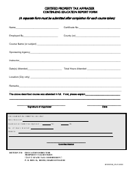 Document preview: Form EFO00186 Certified Property Tax Appraiser Continuing Education Report Form - Idaho