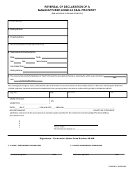 Document preview: Form EFO00313 Reversal of Declaration of a Manufactured Home as Real Property - Idaho