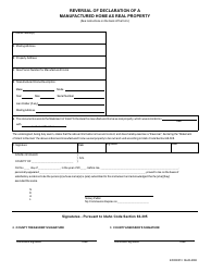 Form EFO00313 Reversal of Declaration of a Manufactured Home as Real Property - Idaho