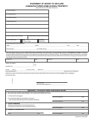 Document preview: Form EFO00312 Statement of Intent to Declare a Manufactured Home as Real Property - Idaho