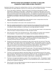 Form EFO00312 Statement of Intent to Declare a Manufactured Home as Real Property - Idaho, Page 2