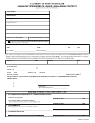 Document preview: Form EFO00311 Statement of Intent to Declare a Manufactured Home on Leased Land as Real Property - Idaho