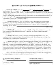 Document preview: Contract for Professional Services - Bethlehem Township, Pennsylvania