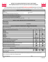 Document preview: Retro Eligibility Attestation Form for Long Term Care Services and Supports - Washington, D.C.